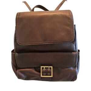 Wilsons Leather Backpack Brown Front Buckle Closure Sling Shoulder Purse School